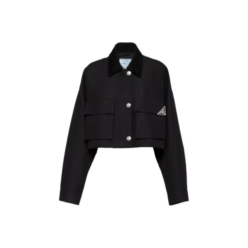 PRADA Tech Canvas Series Женские Куртки Черного цвета