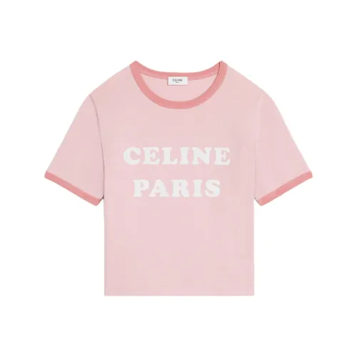 CELINE SS25 T Рубашка Женская Светло-Розовая