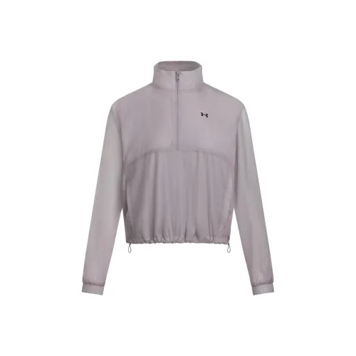 Куртки и пальто Under Armour Rival женские цвет Daybreak серо-розовый