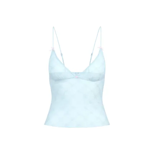 Skims Пудрово-голубой Арочный Тюль/Розово-синий Бант Прозрачные Женские Камисоли