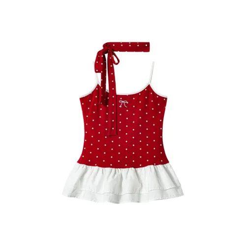 MIMOSA CHUR Топ на бретелях Женский Красный