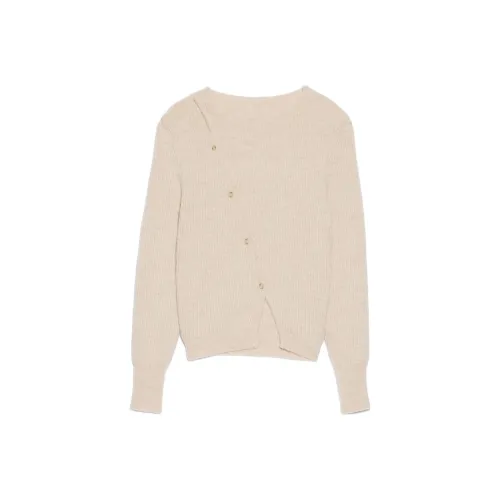 Jacquemus Асимметричный кардиган трикотаж женский светлый умбра