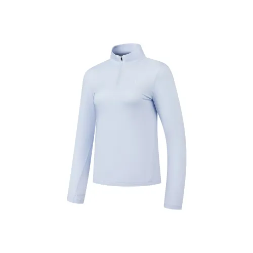 QIAODAN Бег Т-Рубашка Женская Светлая Прозрачный Синий