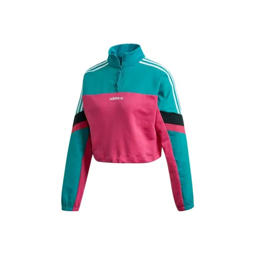 Adidas Originals Толстовка Женская Фиолетовый Розовый Изумруд