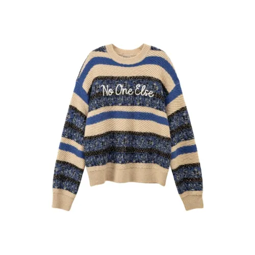 NO ONE ELSE Трикотаж Унисекс Синие полосы Цветочный