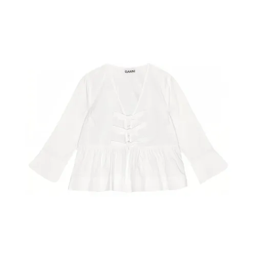 GANNI SS24 Рубашка Женская Bright White