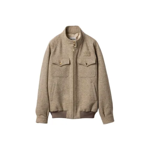 MIU MIU Куртки и Пальто Женские Хаки