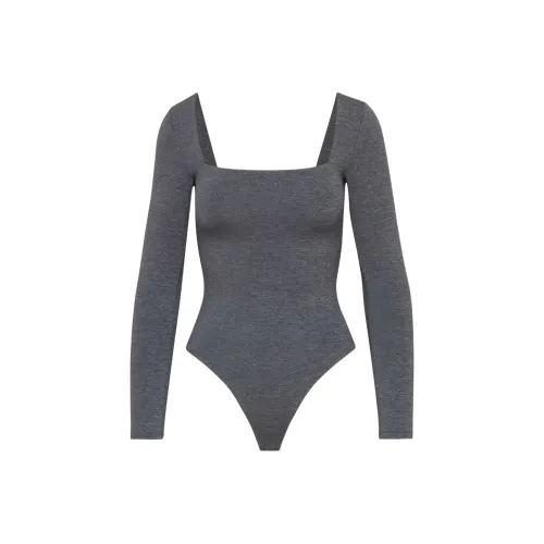 Aritzia Тень Squareneck Длинный Рукав Комбинезон Женская Вереск Уголь Фиби Женнан Уголь