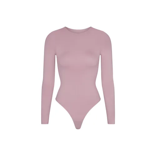 SKIMS FW24 Essential Crew Шея Длинный рукав Комбинезон BODYSUIT Женские DUSK Nightfall Цвет
