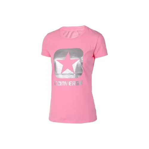 Конверс Обычный T-Рубашка Женская Розовая