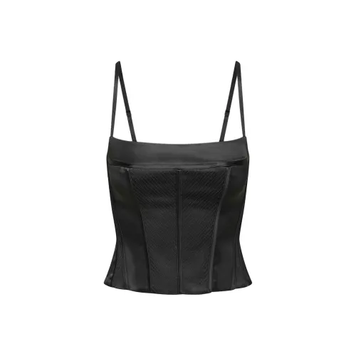 Aritzia FW24 Ten Сердцебиение Сатин Бюстьер Топ на бретелях Женский Черный Черный