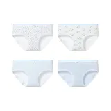 Белый Маленький Цветочный + Белый Принт + Гороховый узор + Синий (4 шт)