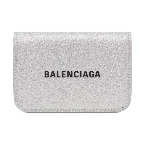 Balenciaga Cash Полиуретан Кошелек Мини Женский Серебряный