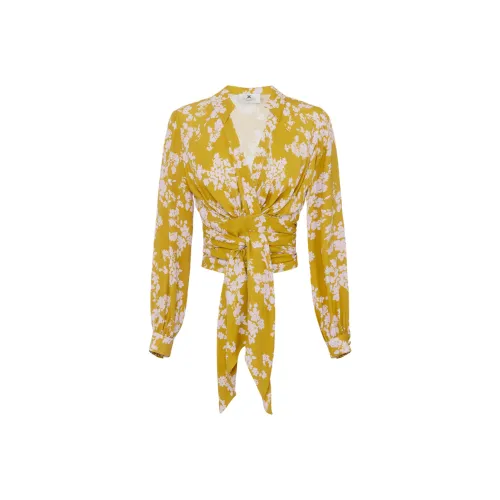 Elisabetta Franchi Рубашка Женская Желто-Белая Двухтонная