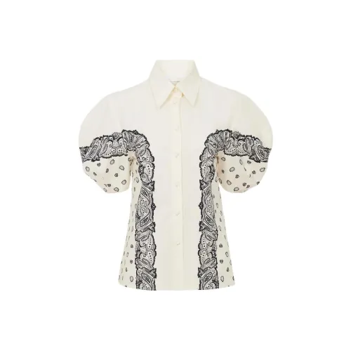 Chloe Воздушный шар Рукав С принтом Рубашка Женская Белая