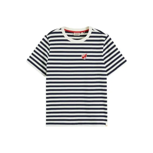Scotch Soda T-рубашка Женская Белая Зебра Полосы