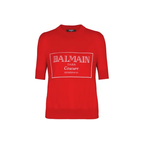 BALMAIN Женские красные футболки
