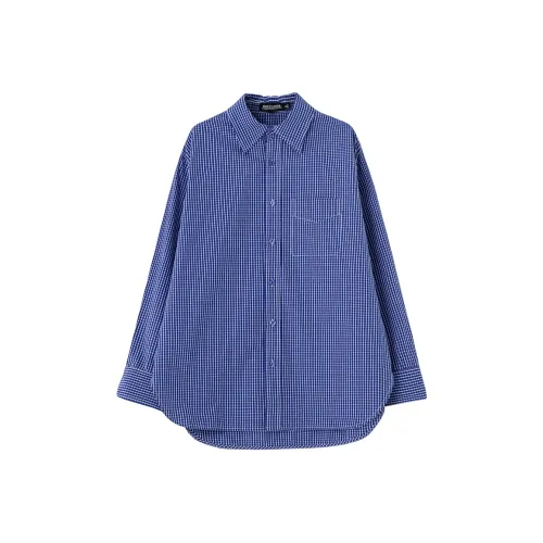 SOON FLOWER Длинный рукав рубашка женский синий