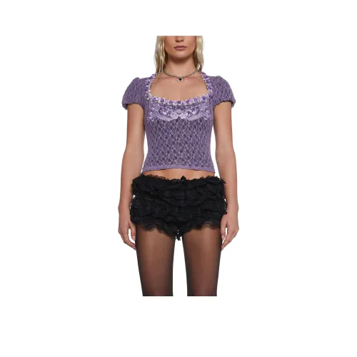 Dolls Kill T-Shirt Женская Фиолетовая Фиолетовая