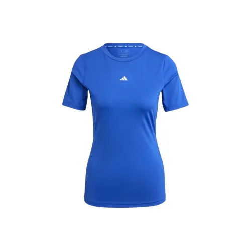 Adidas Спортивный зал T-рубашка Женская Полупрозрачный Синий