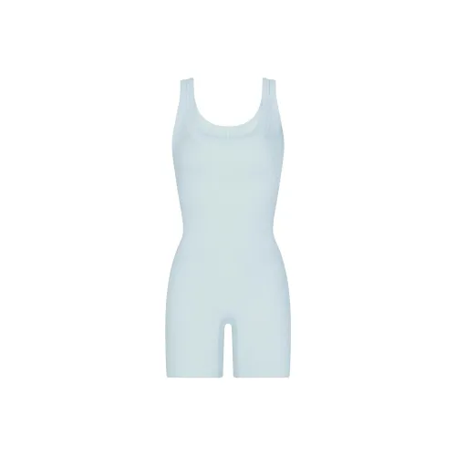 SKIMS SS24 Summer Collection Хлопок Rib Onesie Комбинезон Женский OPAL OPAL