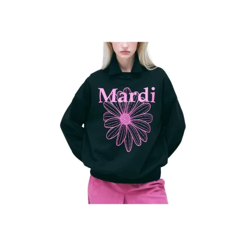 MARDI MERCREDI FW24 Свитшот FLOWERMARDI_Черный Фуксия Свитшот Корейский стиль Женский Черный Фуксия