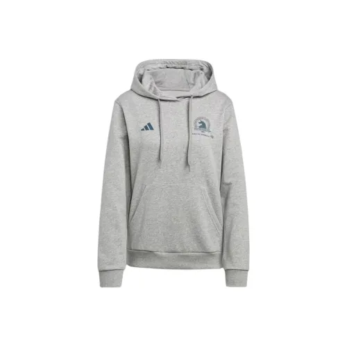 Adidas Boston Marathon Graphic Hoodie Толстовка Женская Серого цвета