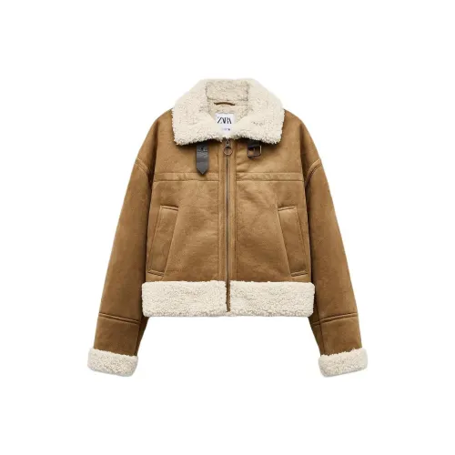 ZARA Коричневые Женские Куртки