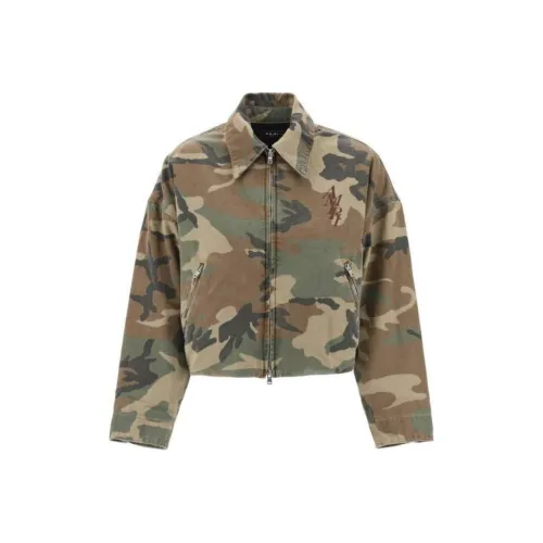 AMIRI SS224 Куртки Пальто Женские Зеленый