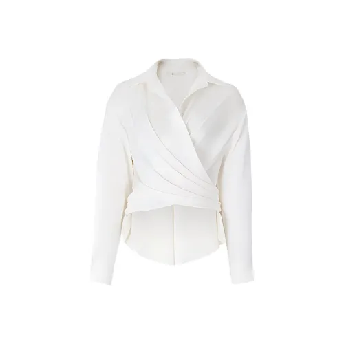 ZHIZHI Рубашка Женская Мягкая Светло-Белая