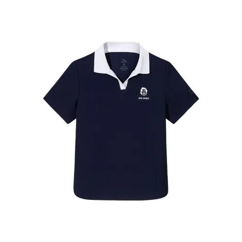 ANTA Life Collection Sports Life Collection Поло Женские Maya Синий Чисто белый