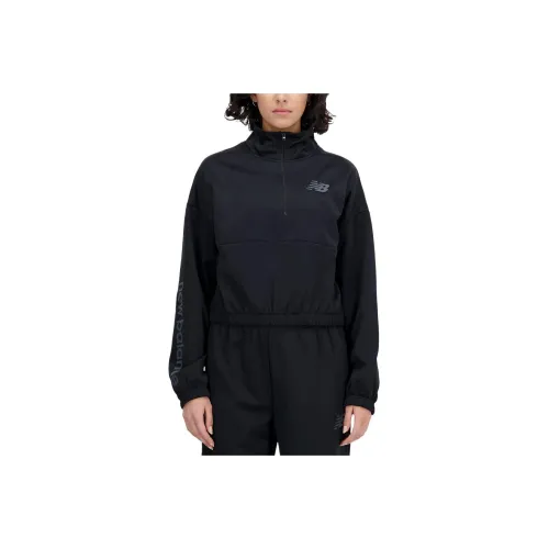 New Balance Relentless Performance Флис 1 4 Zip Толстовка Женская Черная