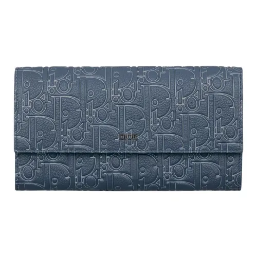 DIOR Телячья кожа Кошелек Унисекс Темно-синий