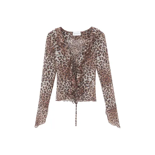 RUNTOTHEFUTURE Рубашка Женская Миллениум с леопардовым принтом