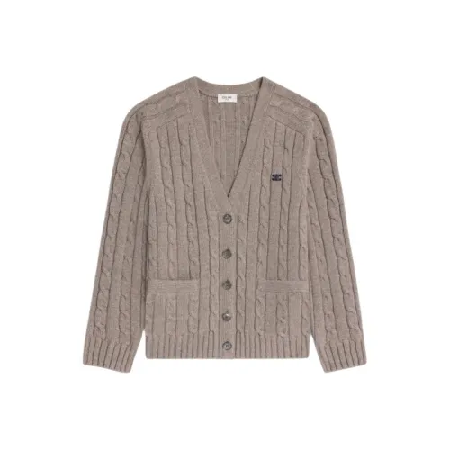 CELINE Кашемир Свитер Женский Темно-Серый Коричневый Умбра