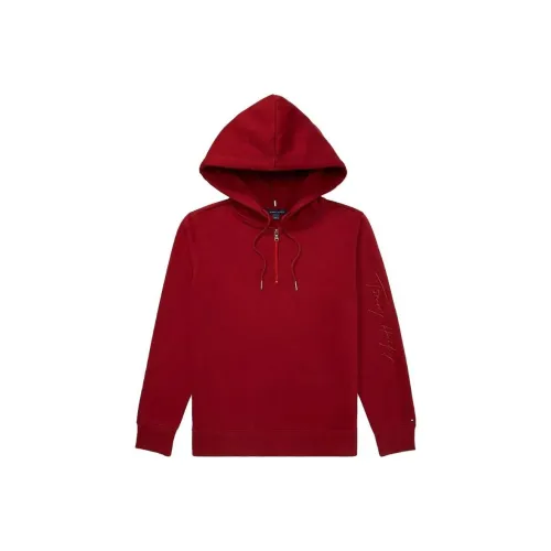 Tommy Hilfiger Signature Hoodie Tops Regatta Red Sweatshirt Women's Red
