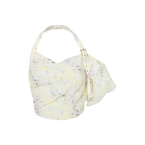 JYOSEI Майка с бретелями Женская Светло-желтая