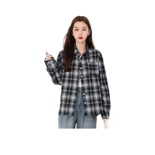 BALENO Рубашка Женская Черно-Белая Клетка