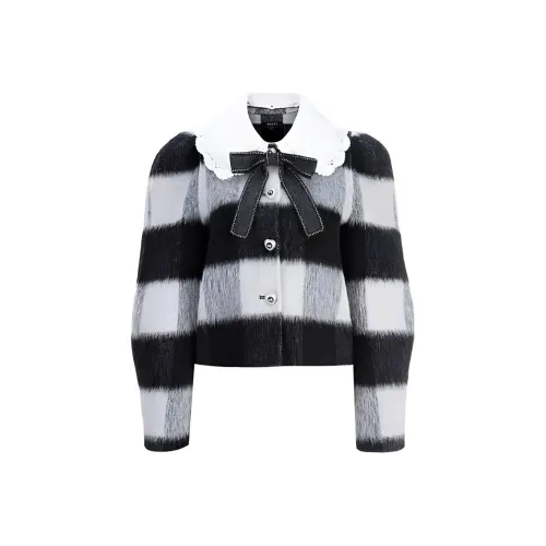 AIVEI Куртки и Пальто Женские Черный Белый Клетка