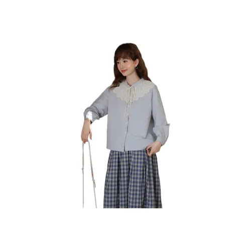 PLANE DRIFT Синие Женские Рубашки