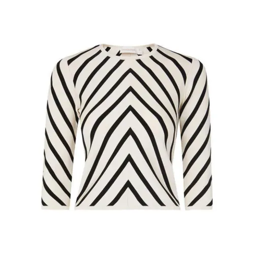 Zimmermann Круглый вырез Узор "елочка" Рукав 3 4 Стандартная Рубашка Женская Черно-белая