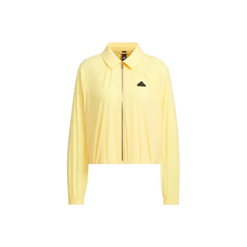 Adidas Ветровки и Пальто Женские Ярко-Желтые