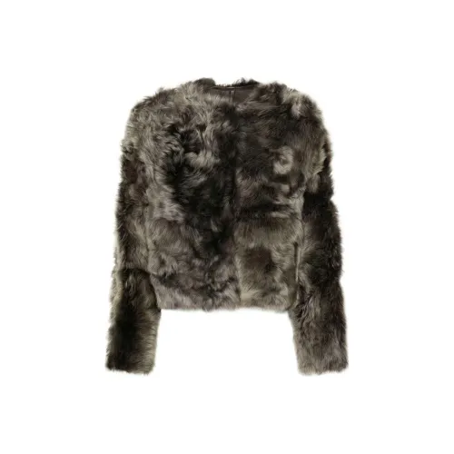 Yves Salomon SS24 Куртки и Пальто Женские Средне-Серый