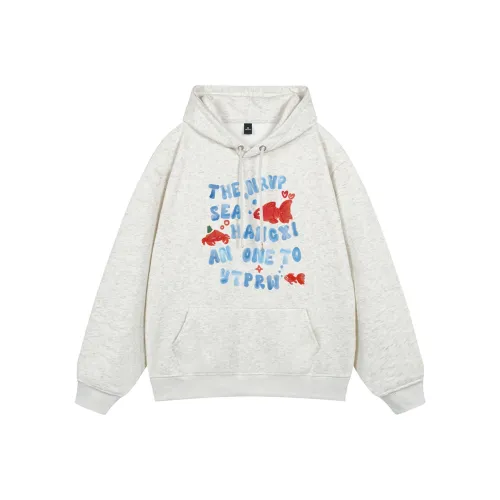 ZUOLANGGENU Толстовка Унисекс Белый Серый