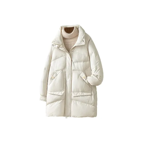 Cypress House Пуховик Женский Бежевый