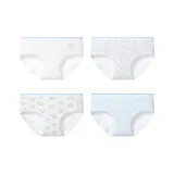 Белый + Белый Маленький цветок + Белый Принт + Гороховый узор (4 шт)