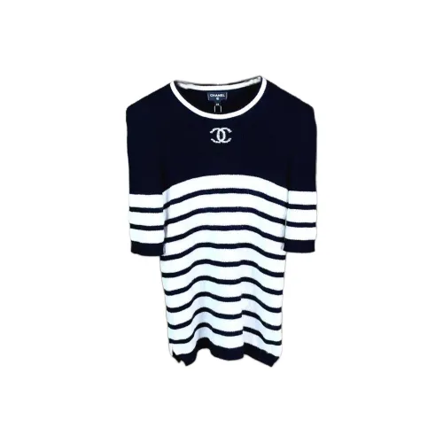 CHANEL Стандартная T-рубашка Женская Черно-белая