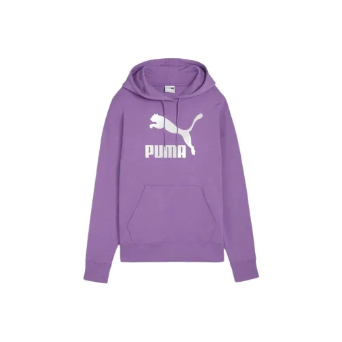 PUMA CLASSICS Shiny Logo Женская толстовка фиолетовая