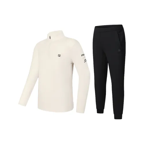 FILA Комплект одежды Серый T-рубашка + Темно-черные штаны Мужская Повседневная Спортивная одежда