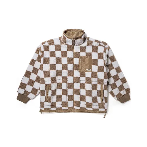 VANS Куртка Женская Коричневая Шахматный Узор